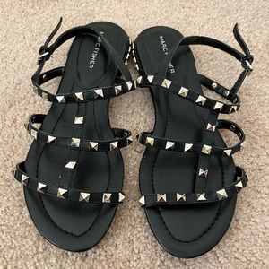 Marc Fisher Black Sandals with Studs
